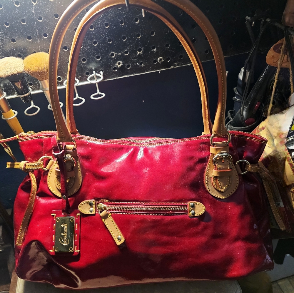 Cavalcanti Red Leather Women's Satchel